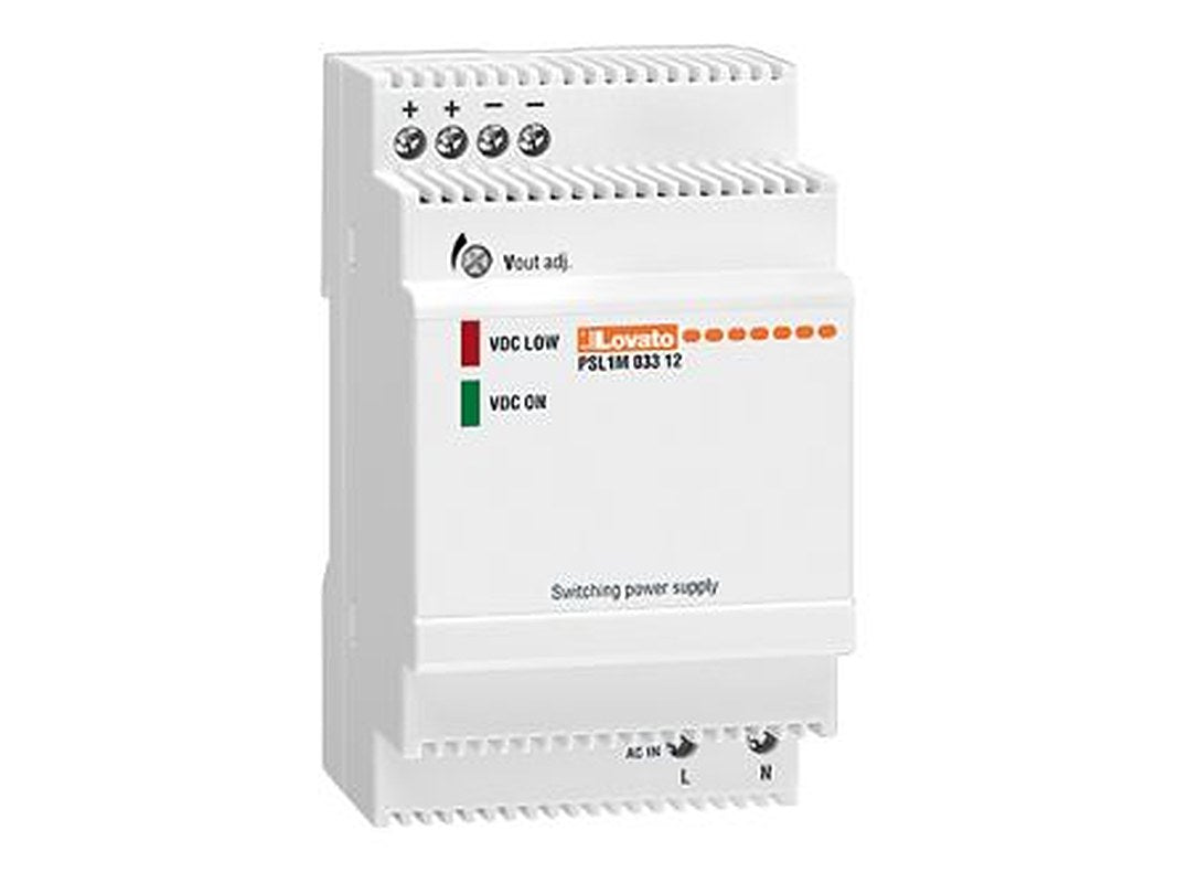 Lovato PSE1 DIN Rail DIN Rail Power Supply 375 V dc, 264V ac AC Input 12V dc, 2.75 A Output DC 33 W