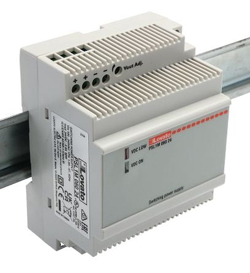 Lovato PSL Switched Mode DIN Rail Power Supply 240V ac AC Input 24V dc, 2.5 A Output DC 60 W