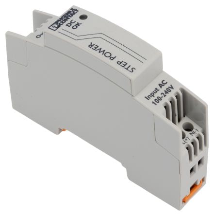 Phoenix Contact STEP POWER Switched Mode DIN Rail Power Supply 264V ac AC Input 12V dc, 1 A Output DC 12 W