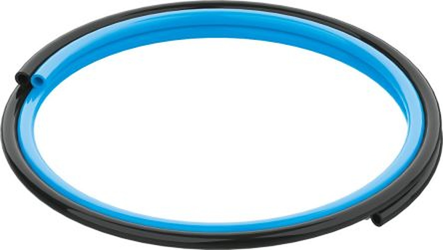 Festo Compressed Air Pipe Black, Blue Polyurethane 4 mm 50 m PUN-H DUO Series, 197396