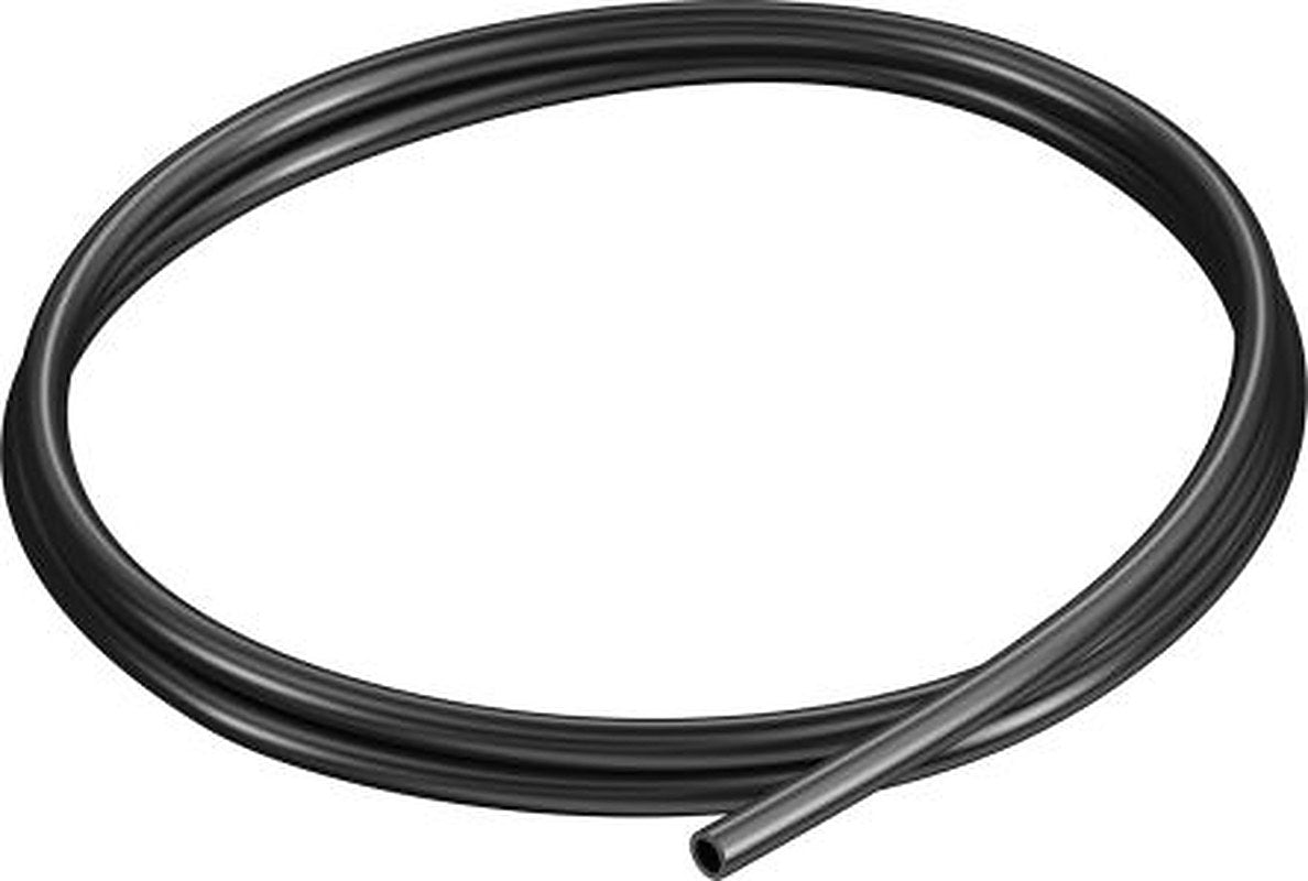Festo Black Thermoplastic Elastomer Round Plastic Tube x 6 mm OD x 4 mm ID x 2 mm
