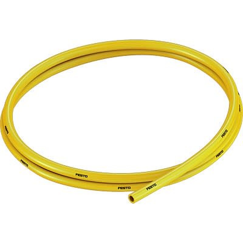Festo Thermoplastic Elastomer, Flexible Tubing, 2 mm ID, 6 mm OD, Yellow