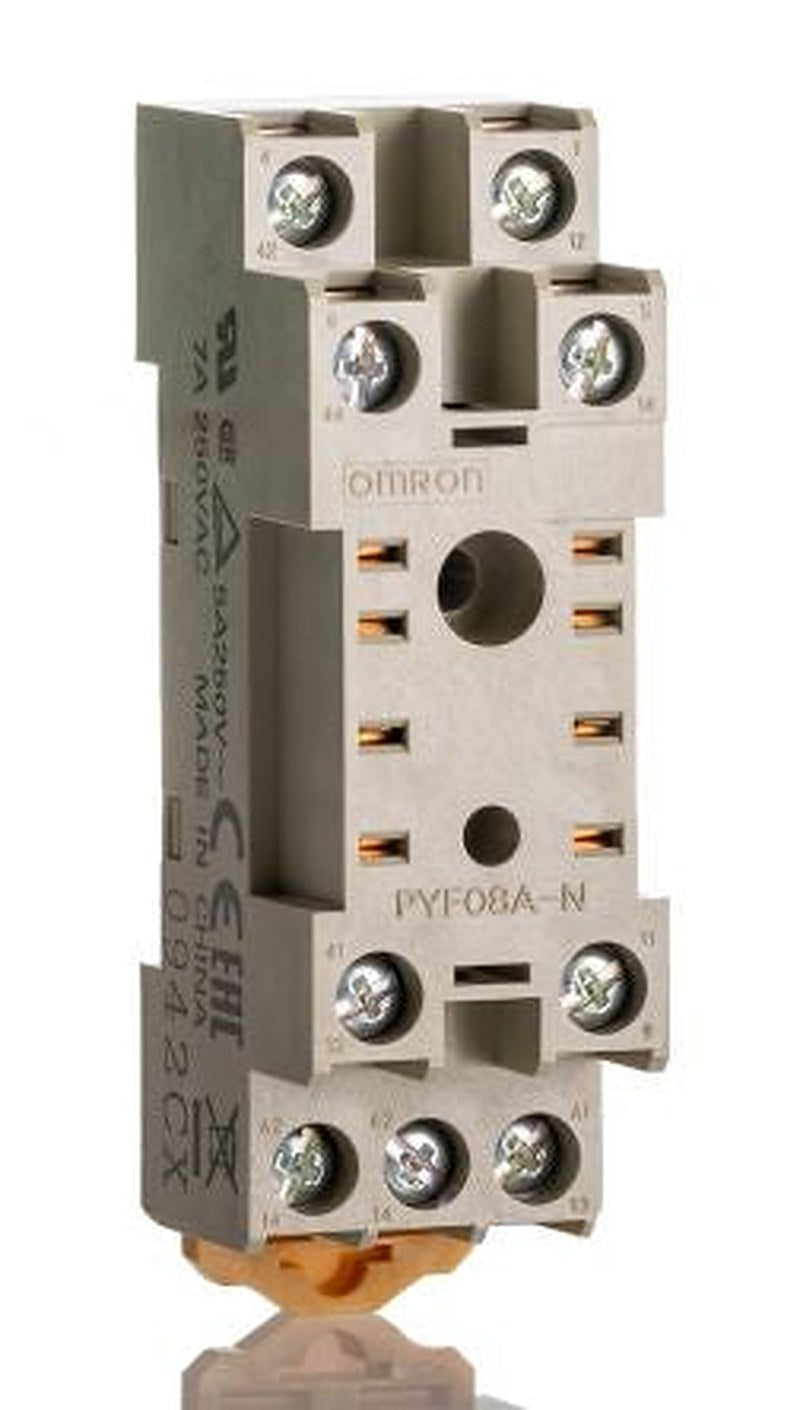 Omron 8 Way 250V ac DIN Rail Relay Socket, for use with MY2IN-D2, MY2N1, MY2N1-D2, MY2IN-CR, MY2N, MY2IN, MY2N-D2,