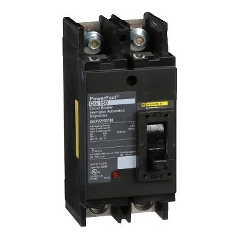 Circuit breaker, PowerPacT Q, 150A, 2 pole, 240VAC, 65kA, lugs, thermal magnetic, 80%, bottom of panel (Circuit breaker PowerPacT Q) is a Schneider Electric product. Designed for reliable performance and long service life. Available across Iraq — contact us for pricing and delivery options.