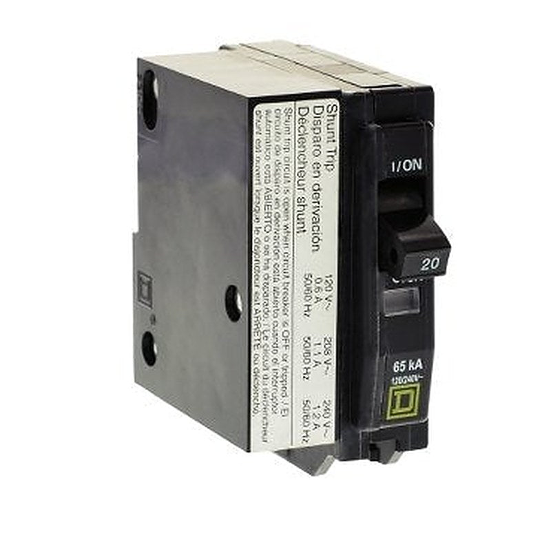Mini circuit breaker, QO, 20A, 1 pole, 120/240VAC, 65kA, plug in, AC shunt (Mini circuit breaker QO) is a Schneider Electric product. Designed for reliable performance and long service life. Available across Iraq — contact us for pricing and delivery options.