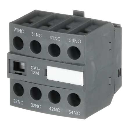 ABB Auxiliary Contact, 4 Contact, 1 NO/3 NC, CA4, Front, 6 A, 690V ac, 1SBN010140R1113 CA4-13M