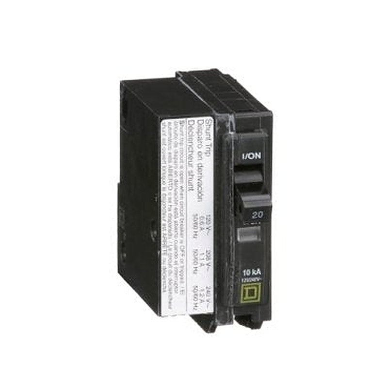 Mini circuit breaker, QO, 20A, 1 pole, 120/240VAC, 10kA, plug in, AC shunt (Mini circuit breaker QO) is a Schneider Electric product. Designed for reliable performance and long service life. Available across Iraq — contact us for pricing and delivery options.