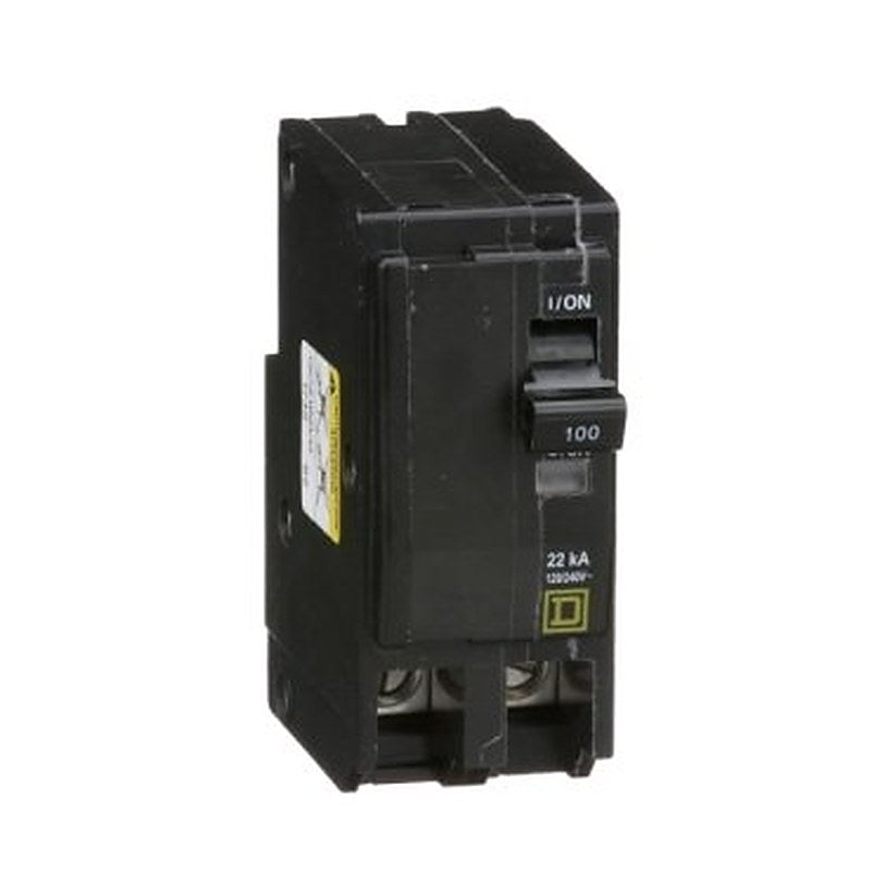 Mini circuit breaker, QO, 100A, 2 pole, 120/240VAC, 22kA, plug in (Mini circuit breaker QO) is a Schneider Electric product. Designed for reliable performance and long service life. Available across Iraq — contact us for pricing and delivery options.
