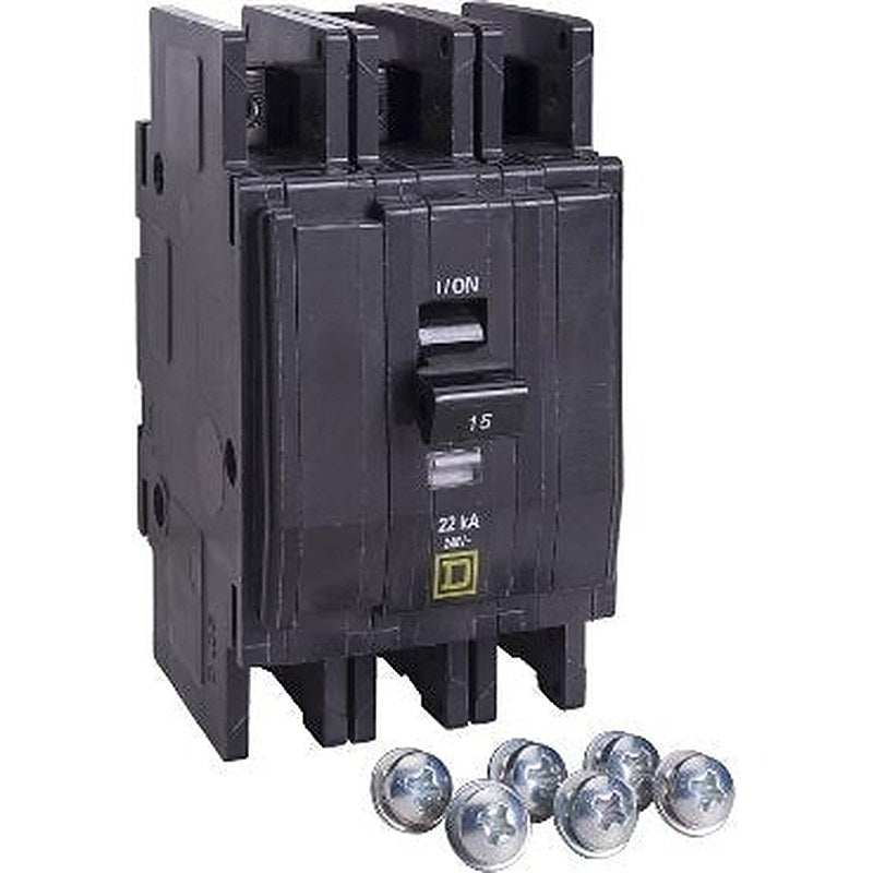 Mini circuit breaker, QOU, 15A, 3 pole, 240 VAC, 22kA, ring terminal (Mini circuit breaker QOU) is a Schneider Electric product. Designed for reliable performance and long service life. Available across Iraq — contact us for pricing and delivery options.