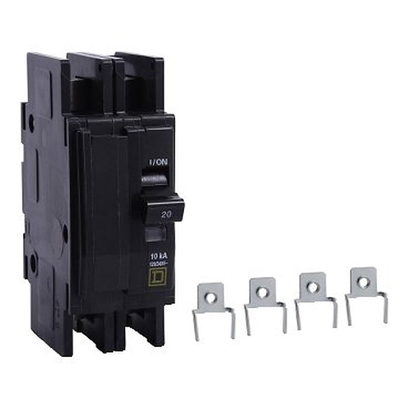 Mini circuit breaker, QOU, 20A, 2 pole, 120/240 VAC, 10kA, field reversible lugs, mounting foot (Mini circuit breaker QOU) is a Schneider Electric product. Designed for reliable performance and long service life. Available across Iraq — contact us for pricing and delivery options.