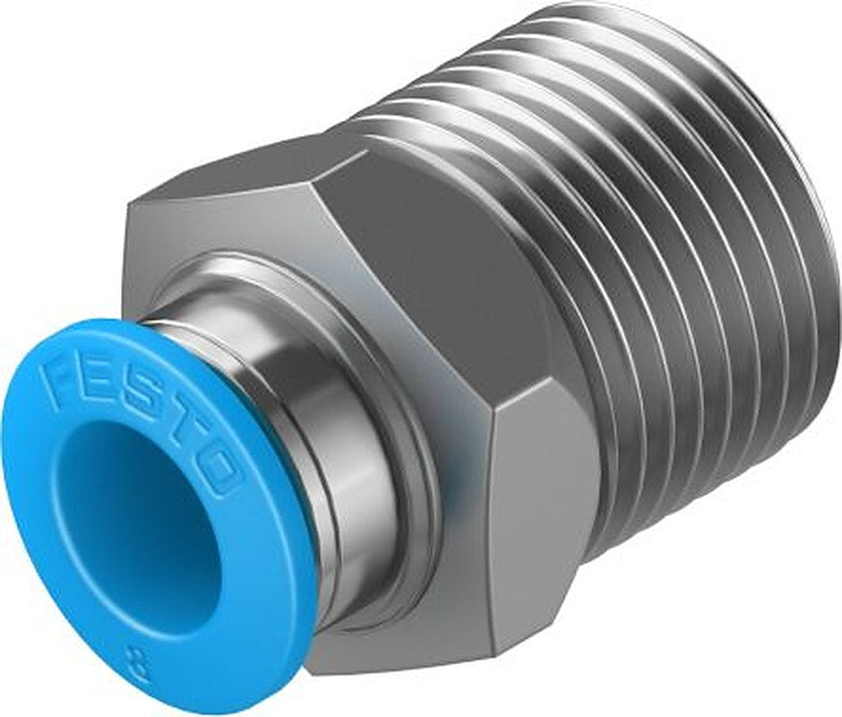 Festo QS Series, 153006 Pneumatic Fitting 8mm Push-in, Male, 3/8 in, R