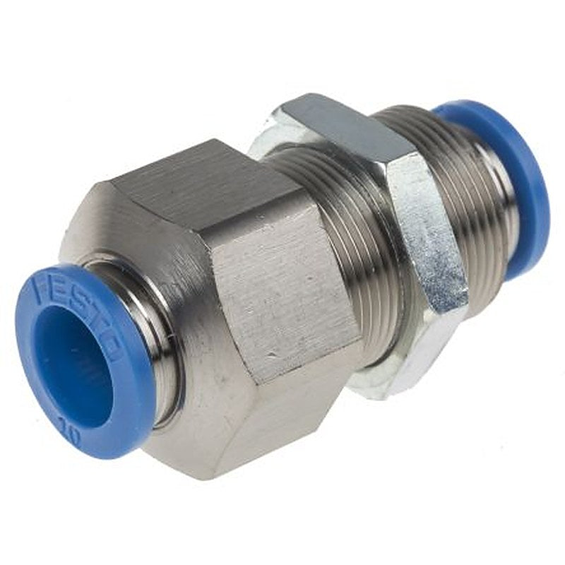 Festo QSS Series, 130643 Pneumatic Fitting, Nickel Plated Steel, Polybutylene Terephthalate, High Alloy Stainless Steel,