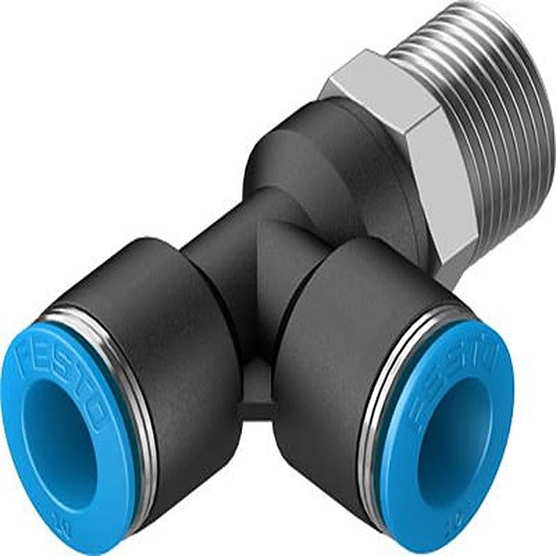 Festo R 3/8 Male, 153124, Push-in Fitting High Alloy Stainless Steel, Nitrile Rubber, Polybutylene Terephthalate,