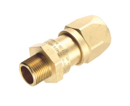 ABB Metallic, Conduit Fitting, 16 mm Nominal Size, 1/2 in, Nickel Plated Brass, Metallic IP68 rating