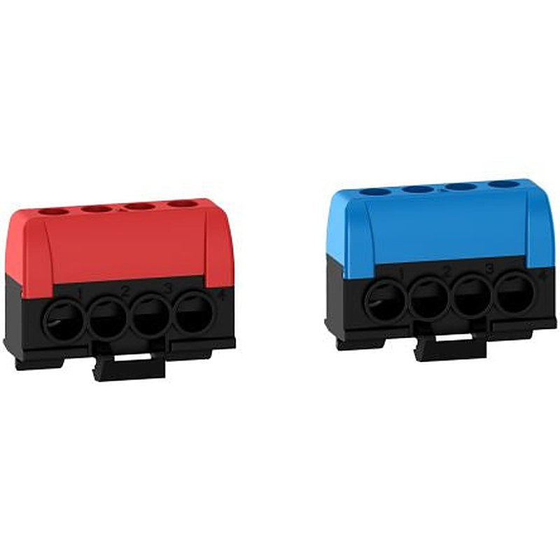 Schneider Electric Distribution Block, 63A, Blue, Red