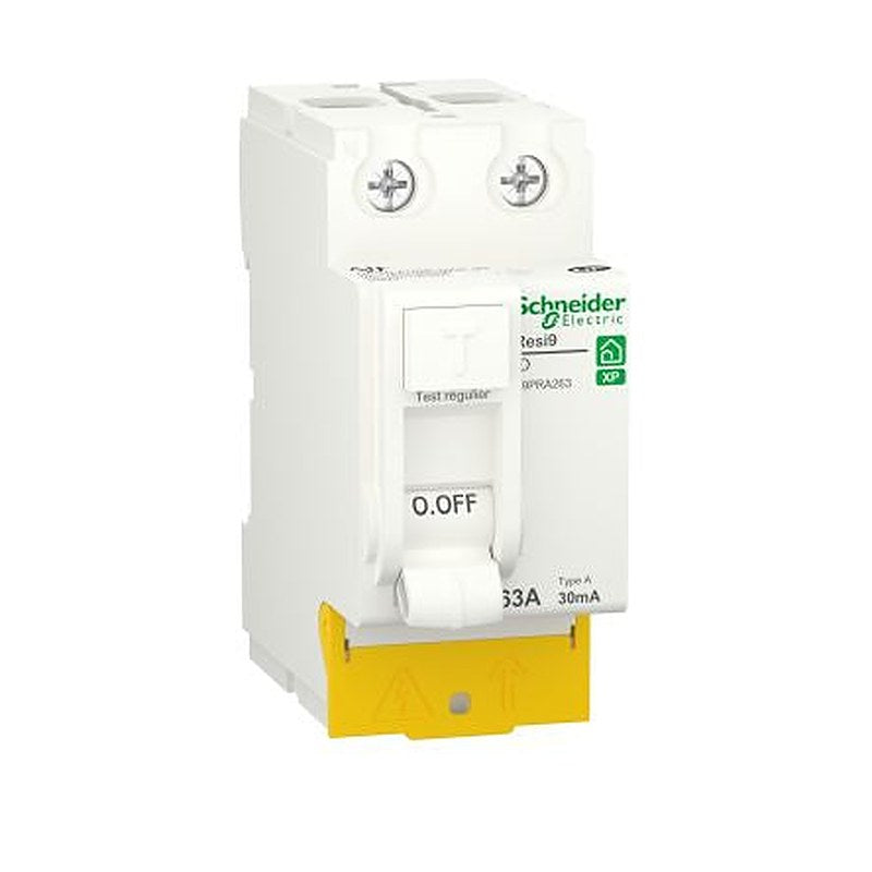 Schneider Electric Resi9 Series Residual Current Circuit Breaker, 63A, 2-Pole, 30 mA, Type A, 500 A 230V ac