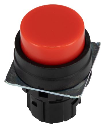 Omron A22N Series Push Button Switch, Momentary, Panel, 22 mm Cutout, SPST, Red LED, IP66, 30 V dc 24 V ac
