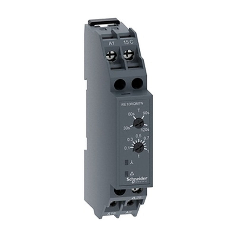 Schneider Electric RE10R Series DIN Rail Electronic Timing Relay, 1-Contact, 24 240, 0.1 to 120s, 1 CO Switch