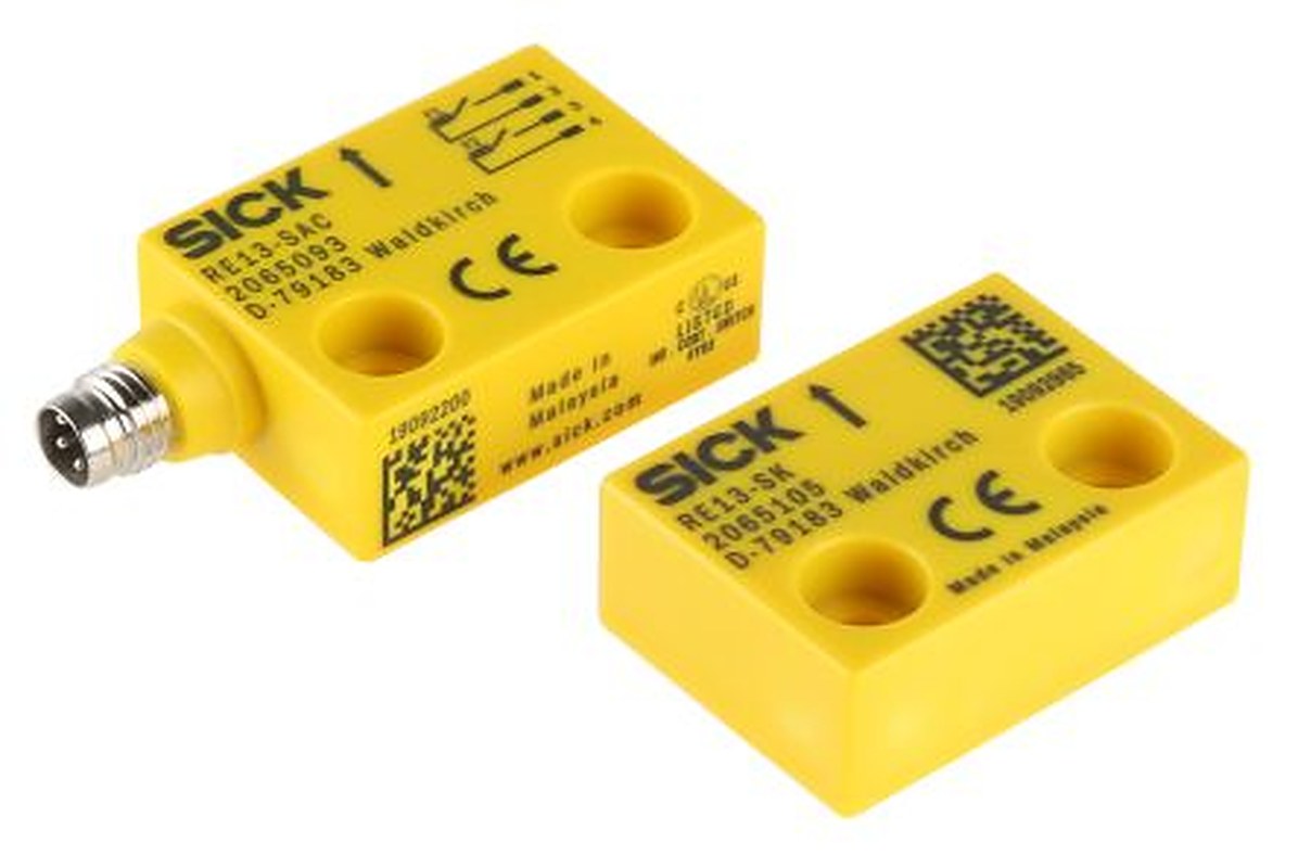 SICK RE13 Series Magnetic Non-Contact Safety Switch, Plastic Housing, 30V dc, 2 NO, M8