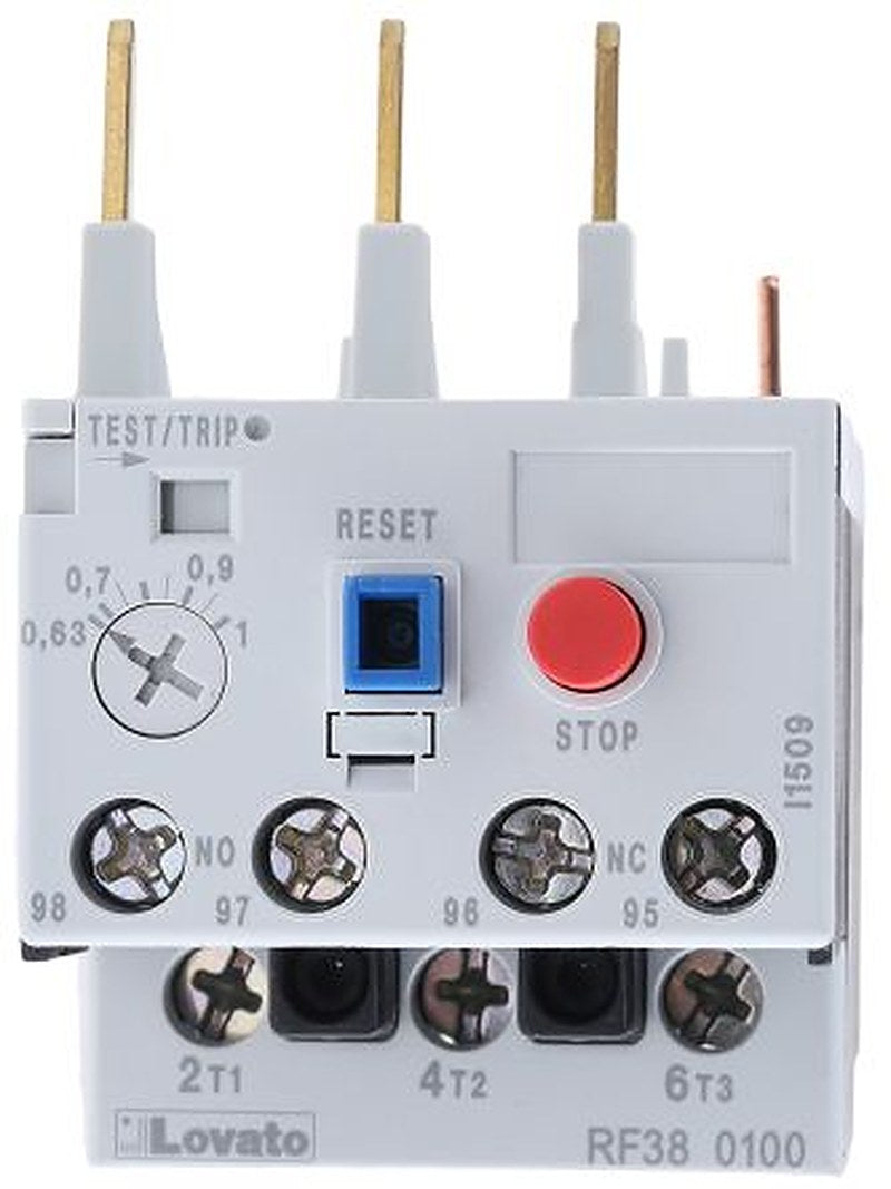 Lovato, RF38 Thermal Overload Relay NO/NC, 0.63A, 1 A F.L.C, 1A Contact Rating 3