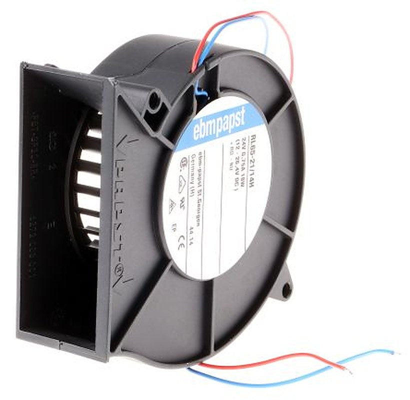 ebm-papst RL 65 Series Centrifugal Centrifugal Fan, 24V dc, 61 m³/h, DC Operation 93.5 mm x 97mm x 33 mm
