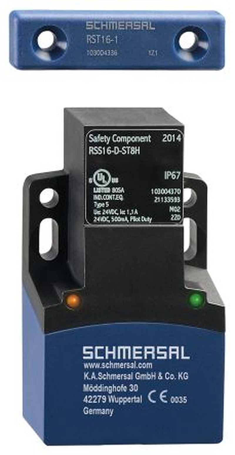 Schmersal RSS 16 Series RFID Non-Contact Safety Switch, Fibreglass Reinforced Thermoplastic Housing, 26.4V dc, M16