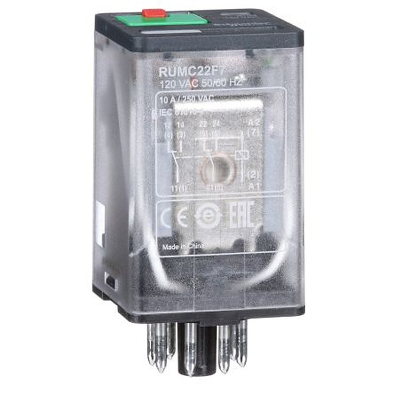 Schneider Electric Power Relay, 120V ac Coil, 10A Switching Current, DPDT