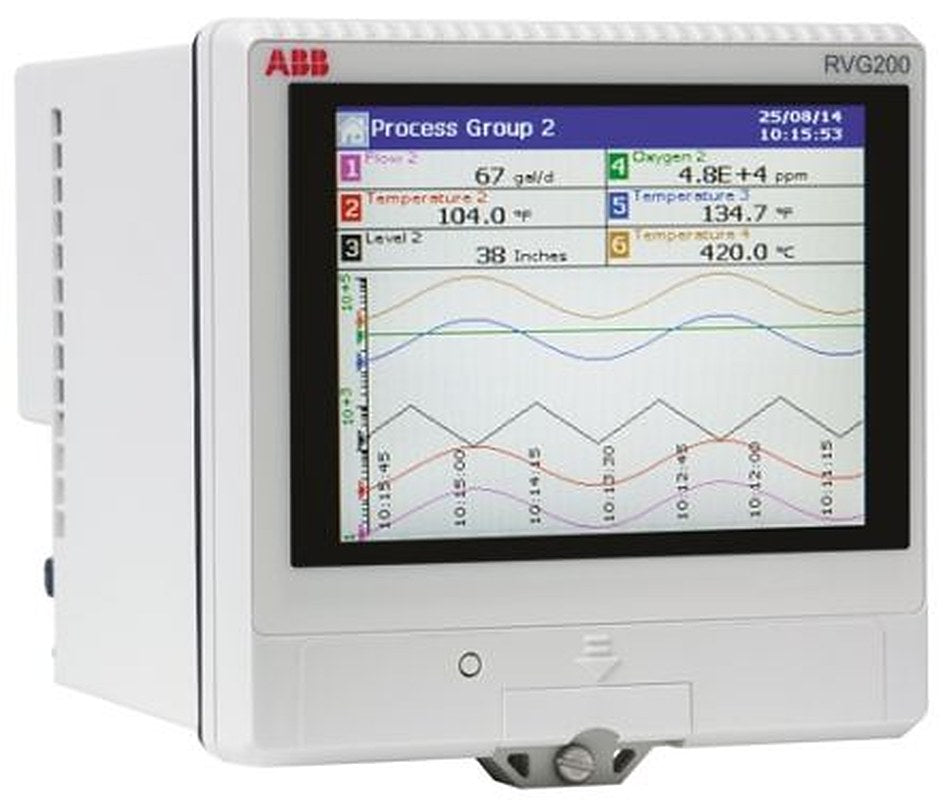 ABB RVG200 1-Channel Paperless Chart Recorder Current, Millivolt, Resistance, Temperature, Voltage