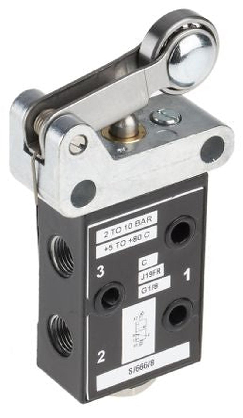 Norgren Roller Pneumatic Manual Control Valve S666 Series, G G 1/8, III B