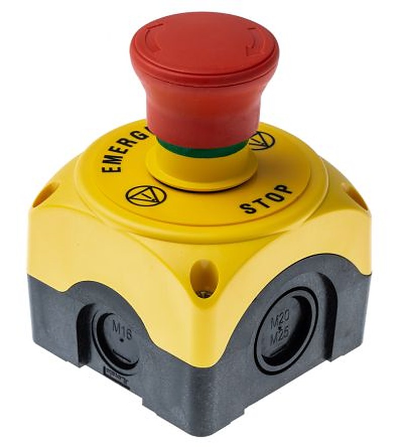 Lovato S1PY Series Twist Release Emergency Stop Push Button, Surface Mount, 1 NC, IP69K, IP67, IP66