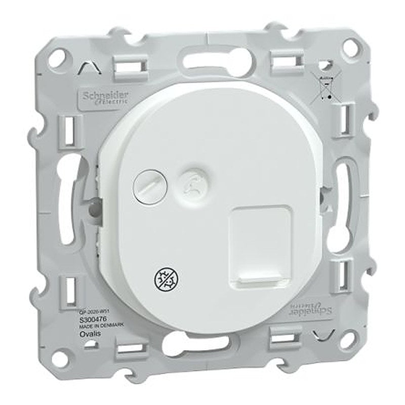 Schneider Electric Ovalis C Series RJ45 Socket Female, Flush, Cat6a STP Shield Straight 1 Port 8 Way