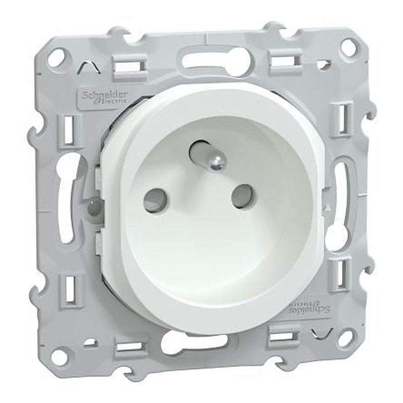 Schneider Electric Ovalis White 1 Gang Plug Socket, 16A Indoor, French 2P