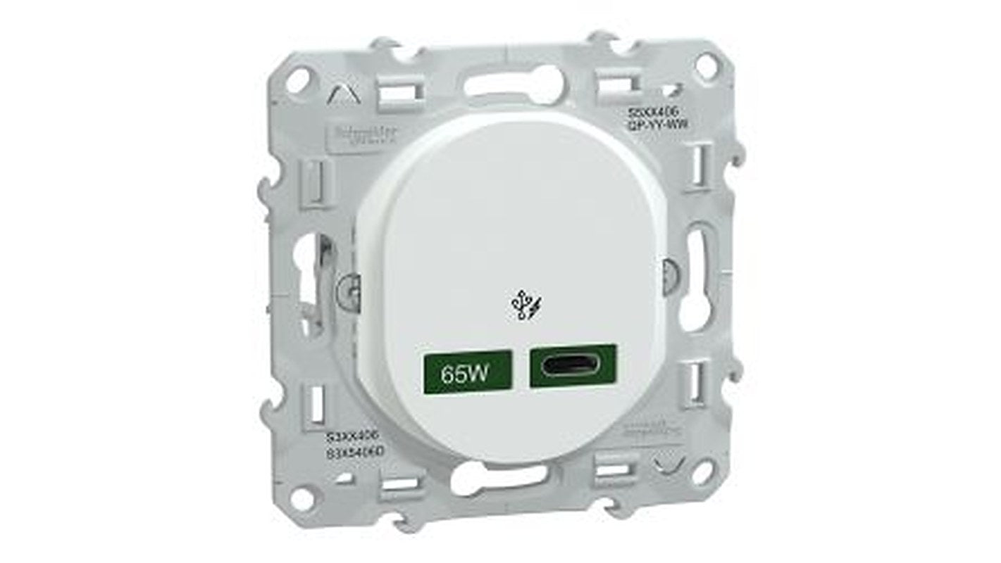 Schneider Electric Straight, Flush Female- 1 Port Type USB Type C IP20 USB Connector 4