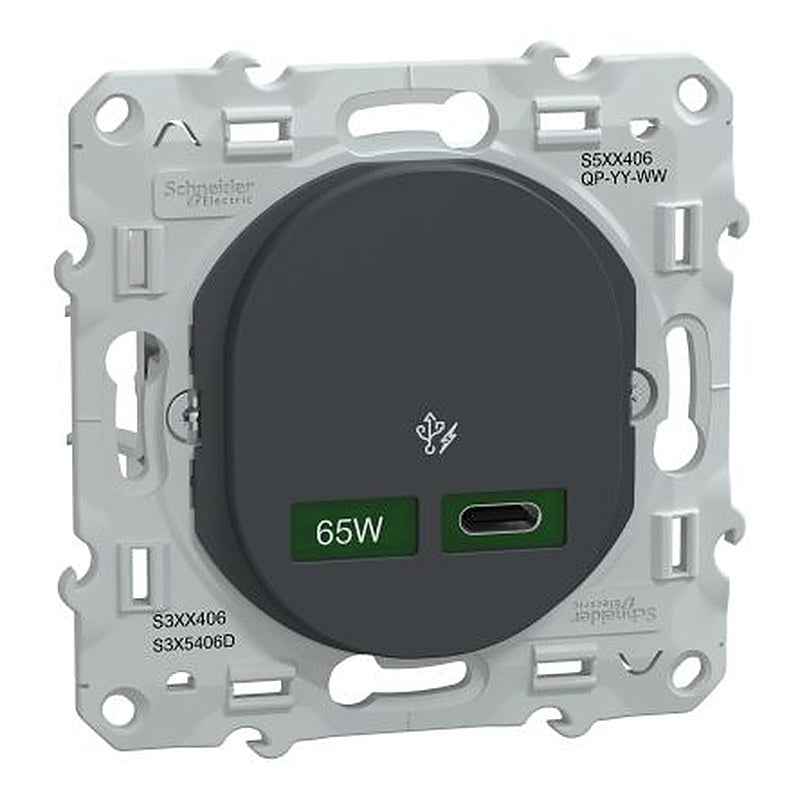Schneider Electric Anthracite, 1 Gang, Ovalis