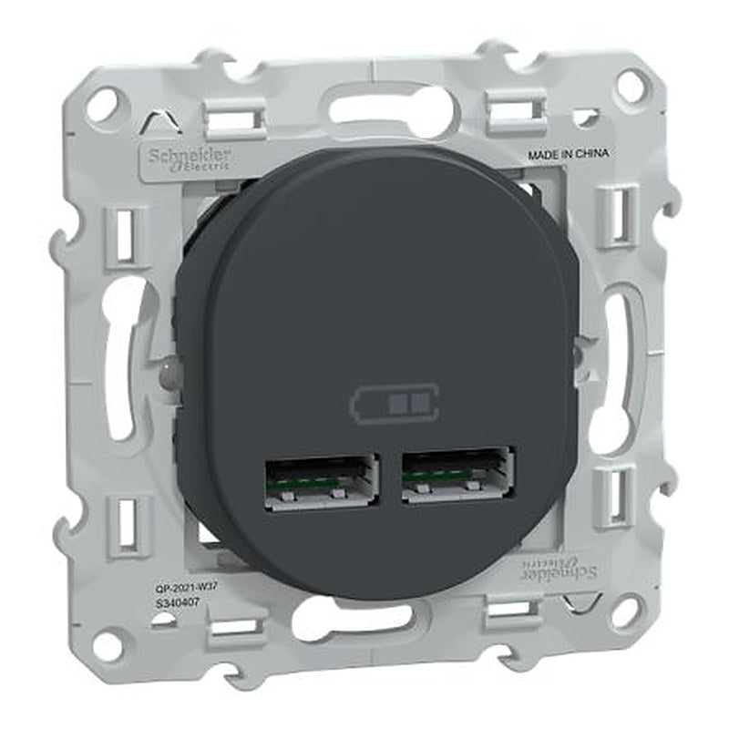 Schneider Electric Straight, Screw Female- 2 Port Type USB Type A IP20 USB Connector USB Type A