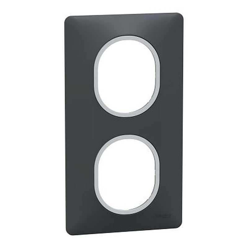 Schneider Electric Anthracite 2 Gang Light Switch Cover