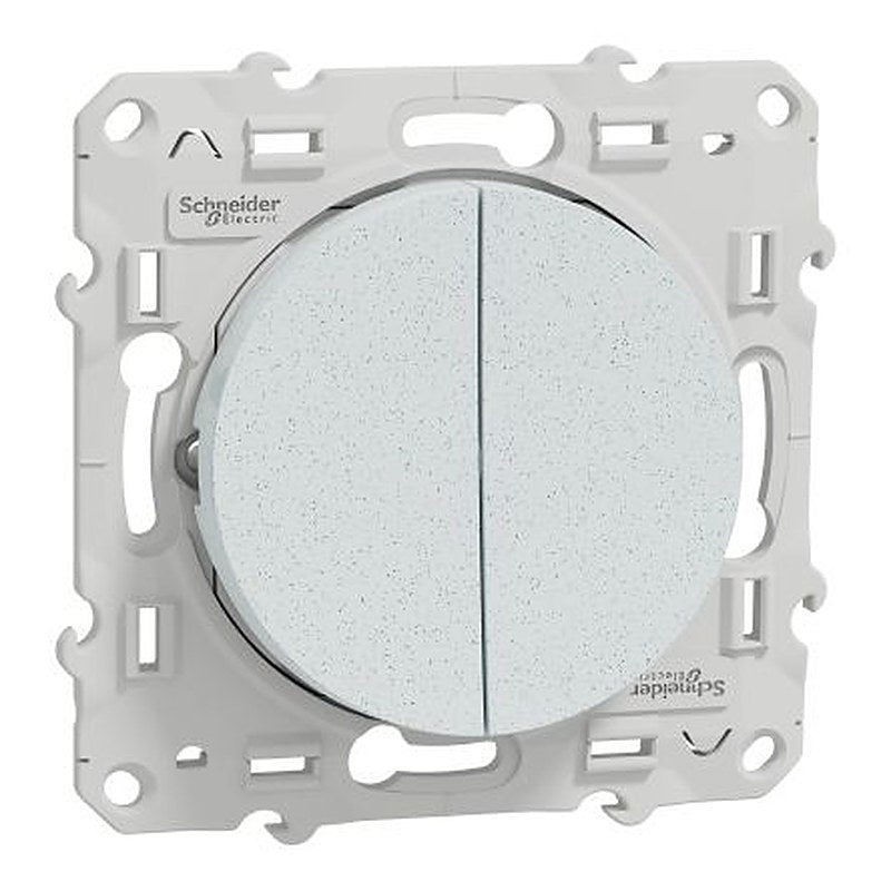 Schneider Electric White, 2 Way Rocker, 2 Gang, Odace 2011
