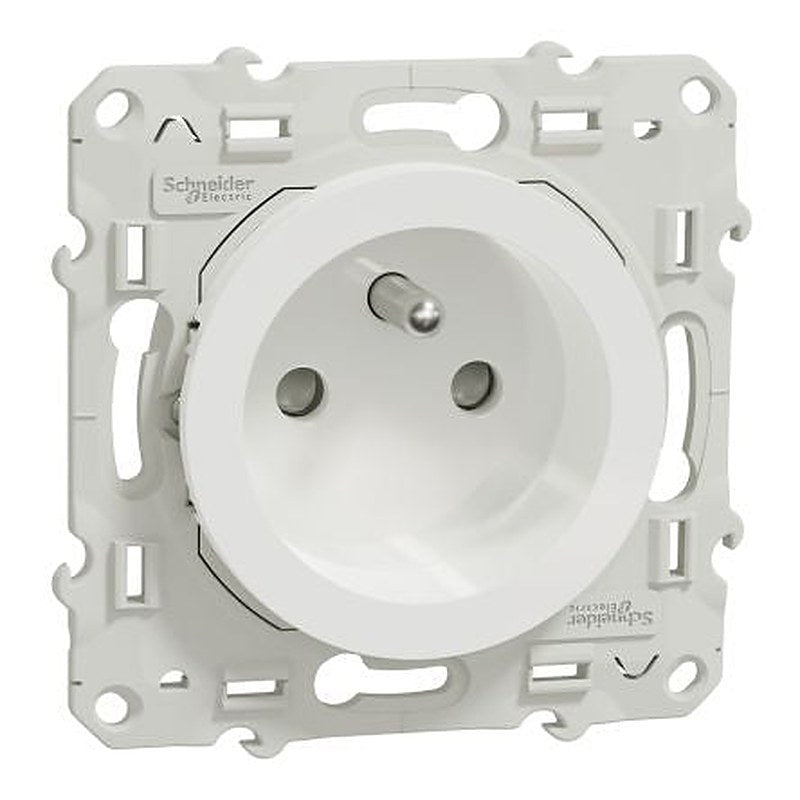 Schneider Electric Odace 2011 White 1 Gang Plug Socket, 16A Indoor, Type E