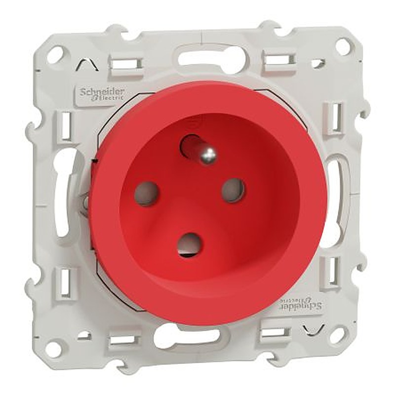 Schneider Electric, Odace 2011 IP21D Red Light Switch, 2P+PE, Rated At 16A, 250V