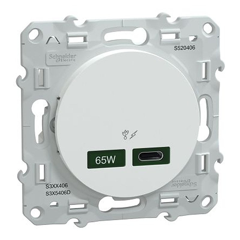Schneider Electric Straight, Flush Female- 1 Port Type USB Type C IP20 USB Connector 1