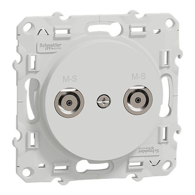 Schneider Electric White Male 1 Outlet Socket, Flush
