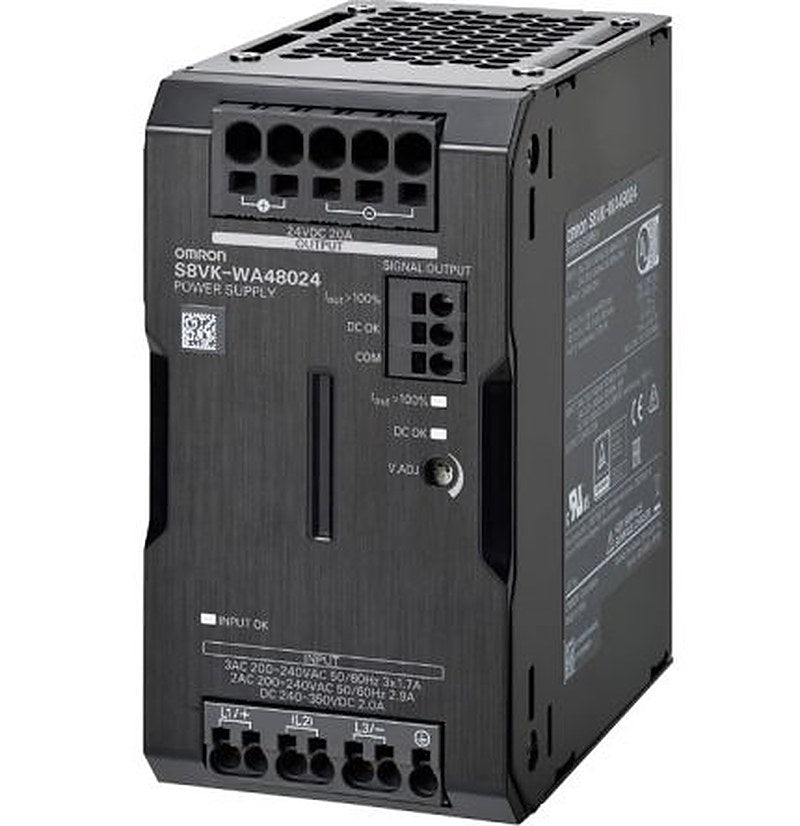 Omron S8VK-W Switched Mode DIN Rail Power Supply 480V ac AC Input 24V dc, 20 A Output DC 480 W