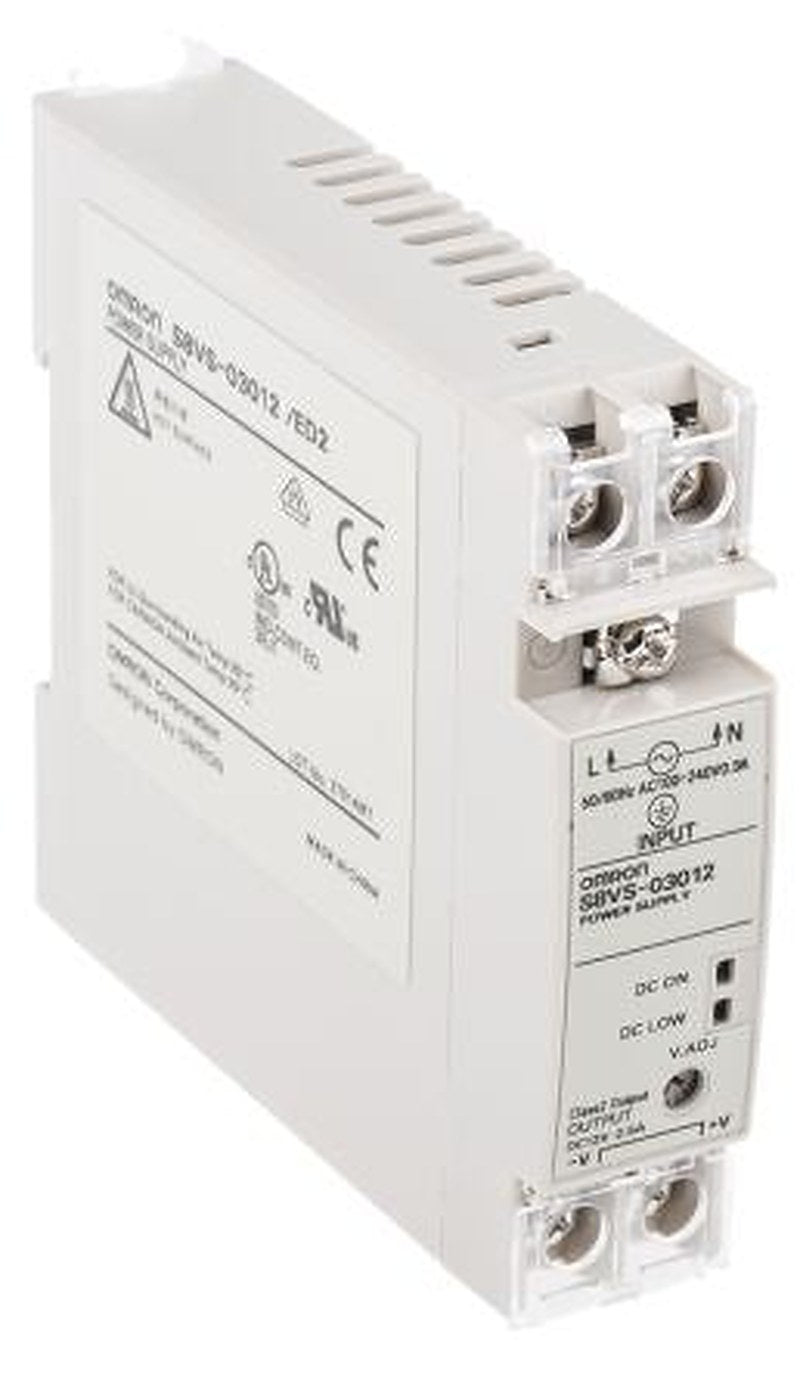 Omron S8VS Switched Mode DIN Rail Power Supply 264V ac AC Input 12V dc, 2.5 A Output DC 30 W