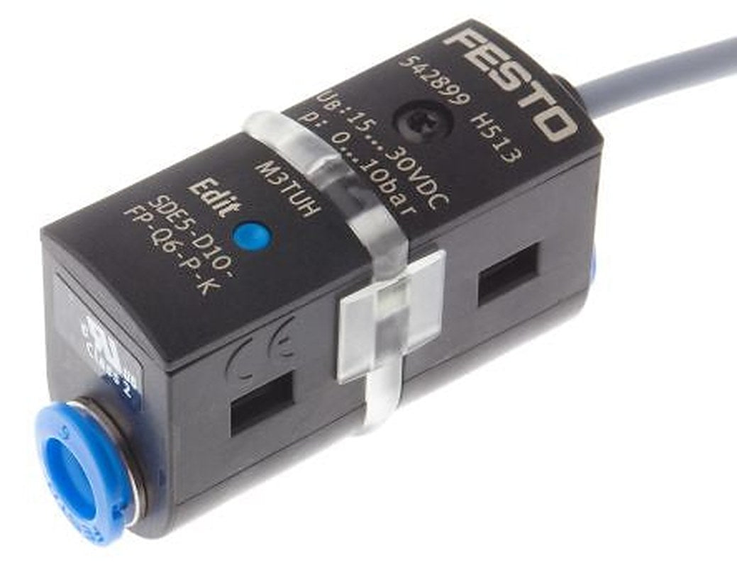 Festo Pressure Sensor, IP40 10 bar 12V dc, 24 V dc 50 °C