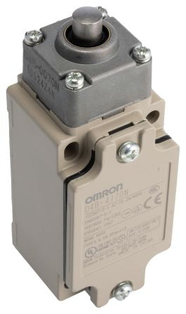Omron D4B Series Plunger Limit Switch, 1 NO/1 NC, IP67, Metal Housing, 400V