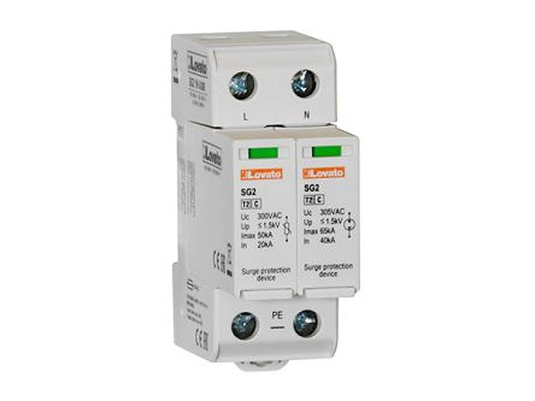 Lovato 1 Phase Surge Protector, 50 kA, 1.5 kV, DIN Rail