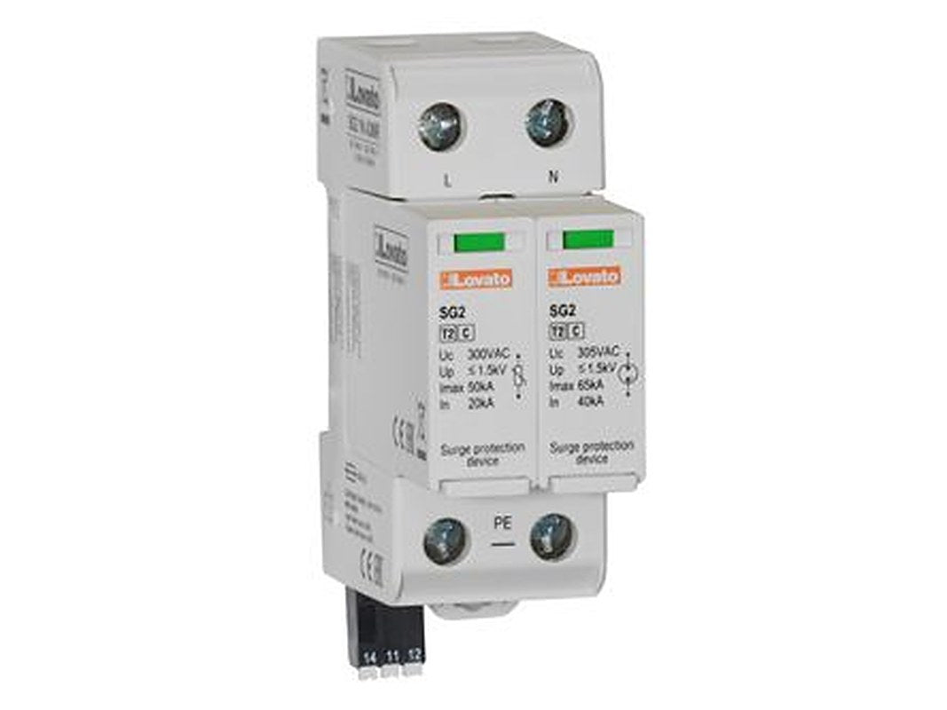 Lovato 1 Phase Surge Protector, 50 kA, 1.5 kV, DIN Rail