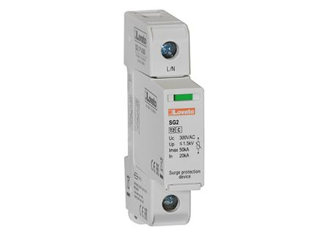 Lovato 1 Phase Surge Protector, 50 kA, 1.5 kV, DIN Rail