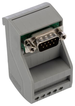 Phoenix Contact VIP-2/SC/D 9SUB/M Series 9-Contact Male Interface Module, D-Sub Connector, DIN Rail, 2A