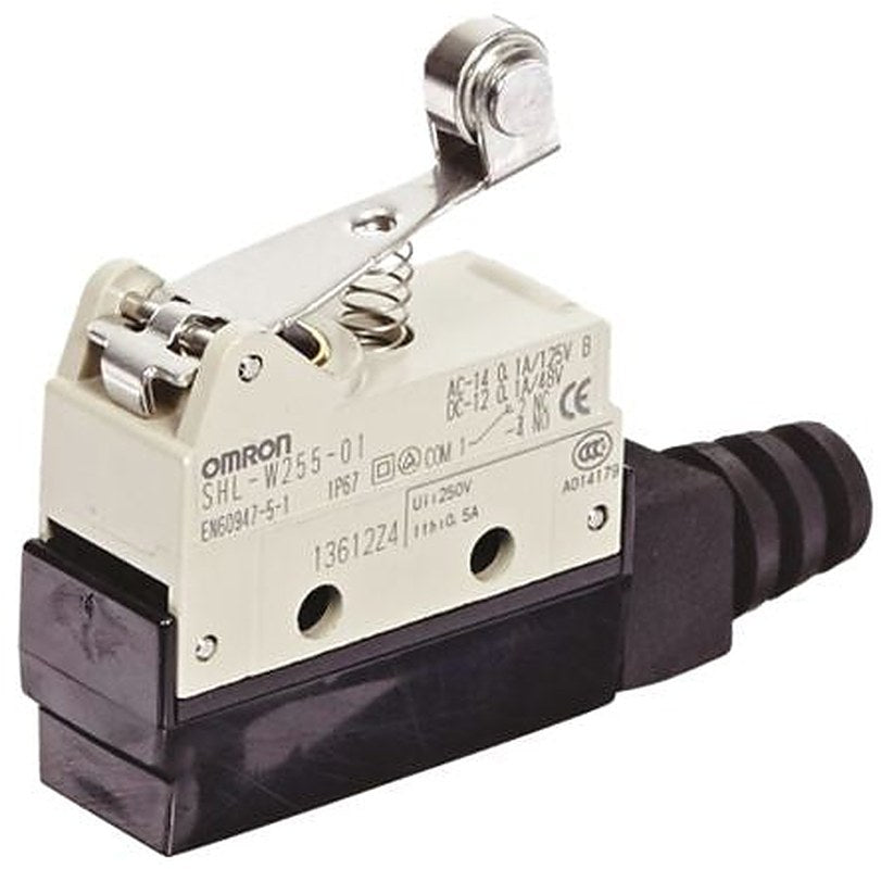 Omron SHL Series Roller Lever Limit Switch, SPDT, IP67, Metal Housing, 250V ac, 2A